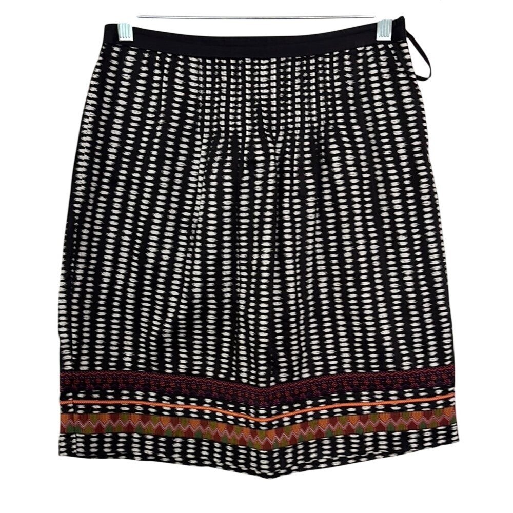 Anthropologie Black‎ and White Ikat Mini Skirt